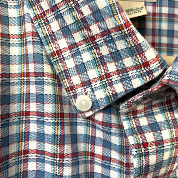 LL Bean Traditional Fit Button Down Men's LARGE 100% Cotton Plaid - Picture 7 of 8